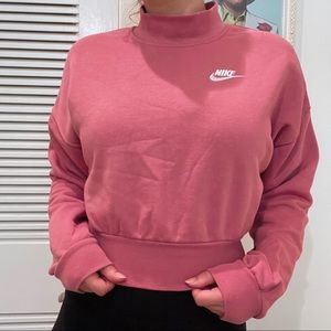 Nike cropped sweatshirt in mauve/pink